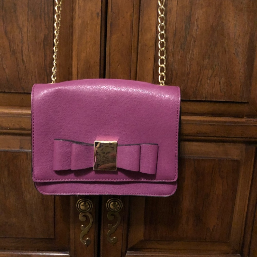 Purple Crossbody Purse with Bow